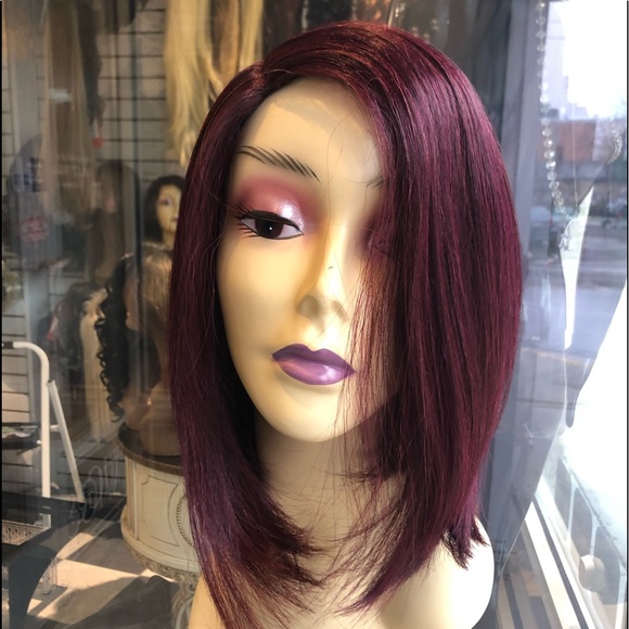 Accessories - Red wine burgundy sidePart short new wig 2020 Wig